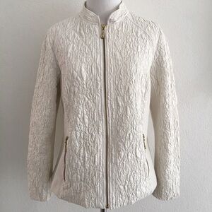 Chico’s Sweater Jacket White Full Zip Size 1